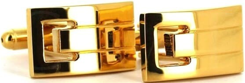 Gemelos Rectangulares Dorados