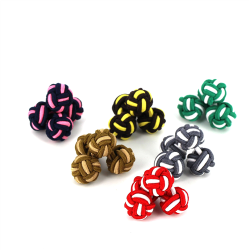 PACK DE 6 GEMELOS PASAMANERÍA DOBLE BOLA BICOLOR