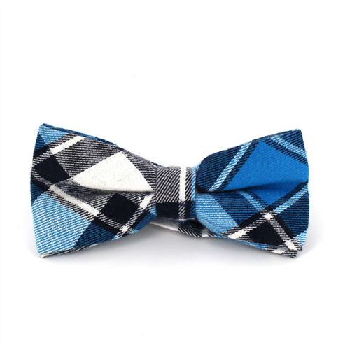 Pajarita Cuadros Escoceses Azul y Blanca