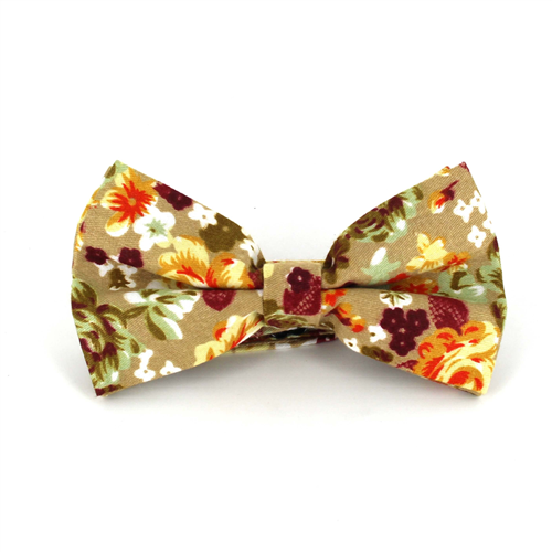 Pajarita Flores Beige