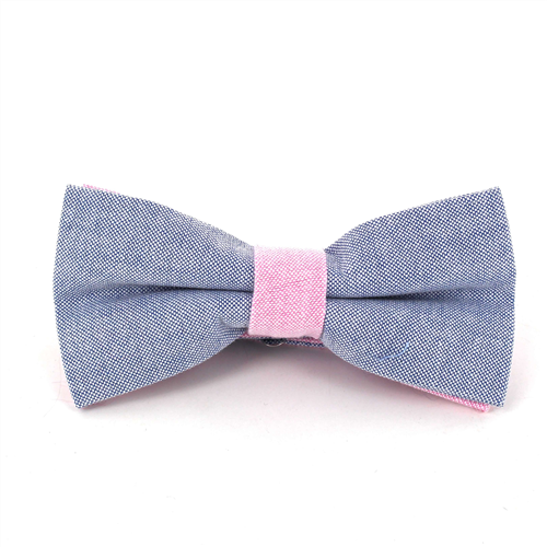 Pajarita Lisa Oxford Azul y Rosa