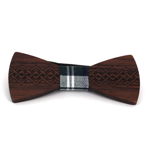 Pajarita Madera Grabado Entrelazado