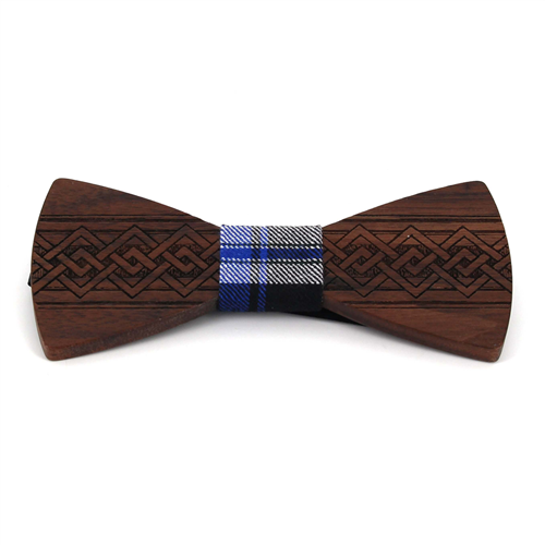 Pajarita Madera Grabado Entrelazado