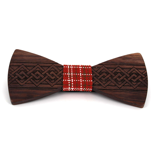 Pajarita Madera Grabado Entrelazado