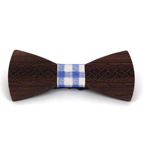 Pajarita Madera Grabado Entrelazado