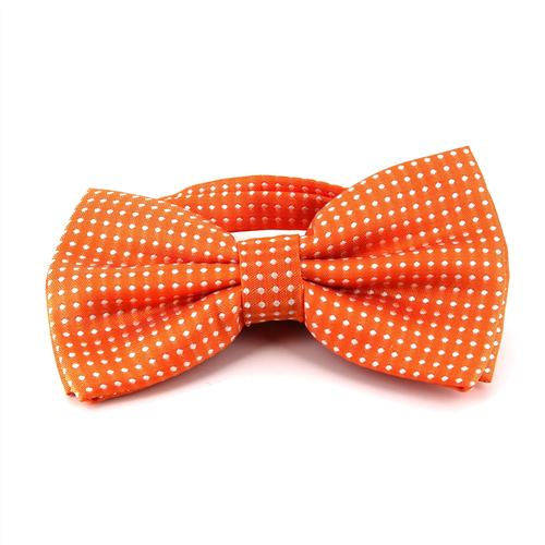 Pajarita Naranja Puntos Blancos
