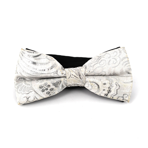 Pajarita Paisley Brillo Blanca