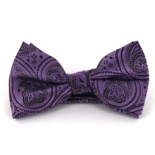 Pajarita Paisley Violeta y Negra