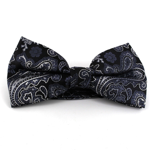 Pajarita Paisley XL Gris
