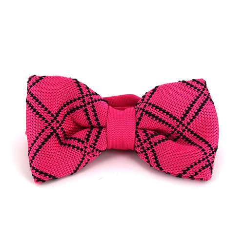 Pajarita Punto Cuadros Rosa