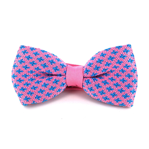 Pajarita Punto Flor de Lis Rosa y Azul