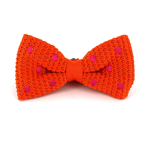 Pajarita Punto Naranja Lunares Magenta