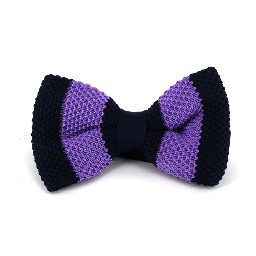 Pajarita Punto Rayas Azul y Morado
