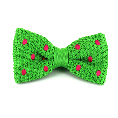 Pajarita Punto Verde Lunares Magenta