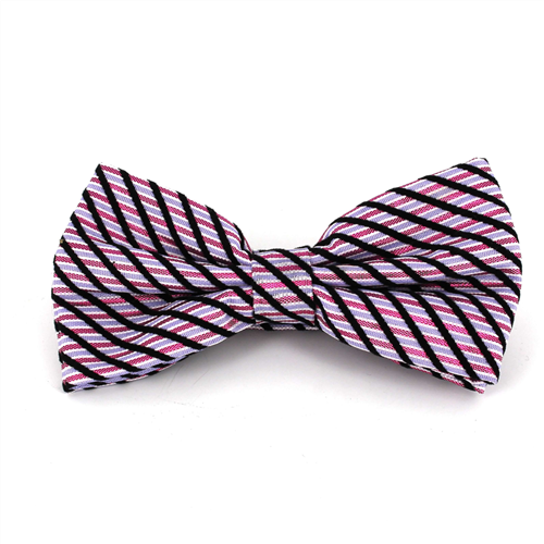 Pajarita Rayas Brillante Fucsia y Lila