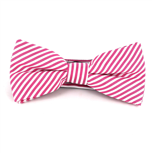 Pajarita Rayas Finas Magenta y Blanca
