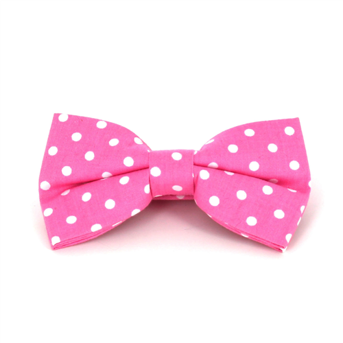 Pajarita Rosa Lunares Blancos