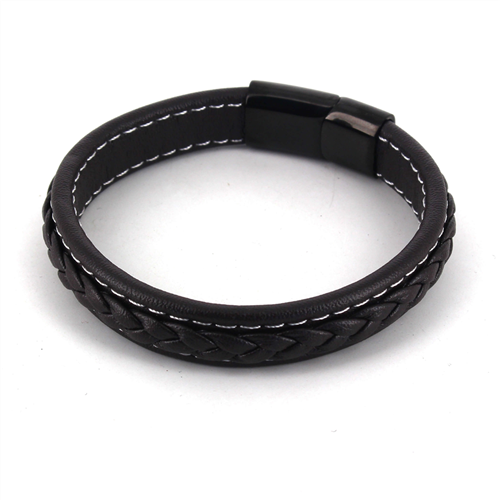 Pulsera Cuerda Cuero Marrón Oscuro