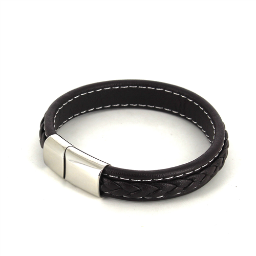 Pulsera Cuerda Cuero Marrón Oscuro I