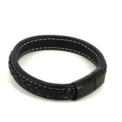 Pulsera Cuerda Cuero Negro II