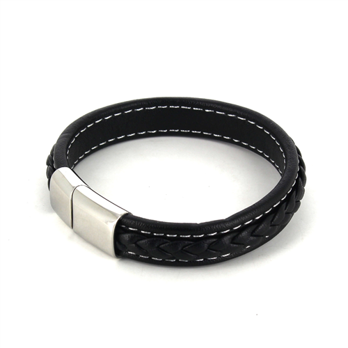Pulsera Cuerda Cuero Negro III