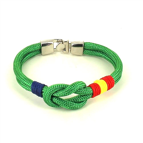 Pulsera Nudo Verde con Bandera España