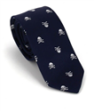 Corbata Estrecha Calaveras Azul Oscuro