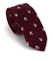 Corbata Estrecha Calaveras Granate