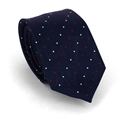 Corbata Estrecha de Lunares Azul Marino