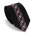 Corbata Estrecha Dibujo Vertical Negra