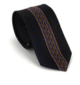 Corbata Estrecha Dibujo Vertical Negra