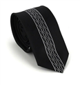 Corbata Estrecha Dibujo Vertical Negra