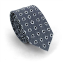 Corbata Estrecha Estampada Gris Floral