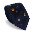 Corbata Estrecha Estampado Flores Azul