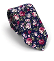Corbata Estrecha Flores Azul