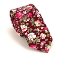 Corbata Estrecha Flores Burdeos