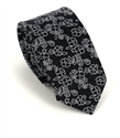 Corbata Estrecha Flores Negra