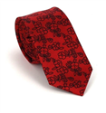 Corbata Estrecha Flores Roja