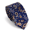 Corbata Estrecha Paisley Azul Marino