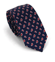 Corbata Estrecha Paisley Azul Marino y Rojo
