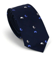 Corbata Estrecha Paisley Azul Oscuro