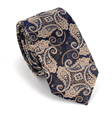 Corbata Estrecha Paisley Azul y Dorada