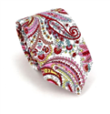 Corbata Estrecha Paisley Blanca y Roja