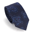 Corbata Estrecha Paisley Celeste y Marrón