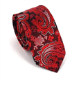 Corbata Estrecha Paisley Roja