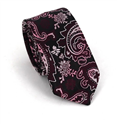 Corbata Estrecha Paisley Roja Burdeos
