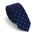 Corbata Estrecha Perritos Azul Marino y Blanca