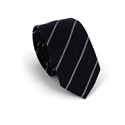 Corbata Estrecha Rayas Negra y Blanca