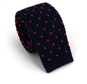 Corbata Punto Azul Marino con Motas Rojas