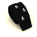 Corbata Punto Calaveras Negra